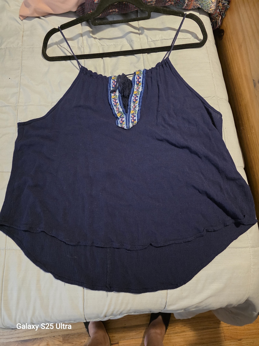 Rue21 Navy Embroidered Floral Cami Top